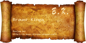 Brauer Kinga névjegykártya